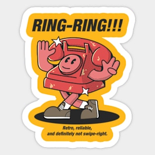 Old Telephone Vintage Cartoon Sticker